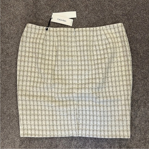 Calvin Klein Womens Tweed Textured Suit Skirt Back Slit Plus Size 18 W - NWT $89 - Picture 4 of 15